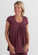 Load image into Gallery viewer, Clearance Women's Bamboo Viscose Pleated Lounge Top Black
