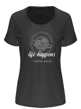 Load image into Gallery viewer, Life Happens Printed Women's Bamboo/Cotton Short Sleeve Scoop Neck T-Shirt
