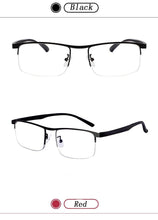 Load image into Gallery viewer, Progressive Reading Glasses Multifocal Anti Blue Ray Glass Glasses Half Frame Metal Alloy  For Men And Women Reading Glasses Anti Blue Ray Multifocus Reader
