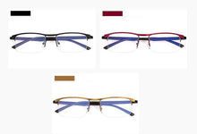 Load image into Gallery viewer, Progressive Reading Glasses Multifocal Anti Blue Ray Glass Glasses Half Frame Metal Alloy  For Men And Women Reading Glasses Anti Blue Ray Multifocus Reader
