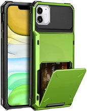 Load image into Gallery viewer, Protective Case For Cards Shock Absorption Anti-Slip Heavy Duty Protection Hard Cover For iPhone 14 13 11 12 Pro Max Mini Case With Wallet Card Hidden Card Compartment Cover For iPhone 11 12 Pro Max 12Pro 12 Mini
