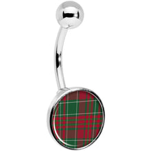 Load image into Gallery viewer, Christmas Red Green Plaid Belly Ring
