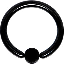 Load image into Gallery viewer, 12G 1/2 White Faux Opal 4mm Disc Black IP BCR Captive Ring
