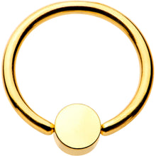 将图片加载到图库查看器，16G 3/8 Clear Gem 4mm Disc Gold IP BCR Captive Ring
