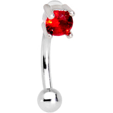 Load image into Gallery viewer, 5/16 Red CZ Gem Fashionista Curved Eyebrow Rook Earring
