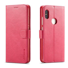 将图片加载到图库查看器，PU Leather Cover with RFID Blocking Card Holder Magnetic Clasp Folio Case For Xiaomi Redmi Note 5 Case Leather Wallet Luxury Cover Redmi Note 5 Pro 10 Pro 10s 9S 9 8 7 4 9T 10 5G 11 Case Flip Cover
