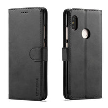 将图片加载到图库查看器，PU Leather Cover with RFID Blocking Card Holder Magnetic Clasp Folio Case For Xiaomi Redmi Note 5 Case Leather Wallet Luxury Cover Redmi Note 5 Pro 10 Pro 10s 9S 9 8 7 4 9T 10 5G 11 Case Flip Cover
