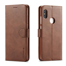 将图片加载到图库查看器，PU Leather Cover with RFID Blocking Card Holder Magnetic Clasp Folio Case For Xiaomi Redmi Note 5 Case Leather Wallet Luxury Cover Redmi Note 5 Pro 10 Pro 10s 9S 9 8 7 4 9T 10 5G 11 Case Flip Cover
