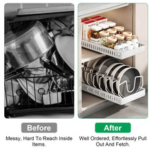 Load image into Gallery viewer, Pull Out Pots and Pans Organizer with 8 Adjustable Dividers
