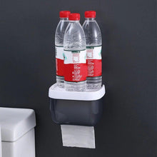 将图片加载到图库查看器，Punch-free Toilet Paper Holder Box Waterproof Storage Toilet Paper Storage Rack Paper Towel Kitchen Bathroom Storage Box Waterproof Toilet Paper Holder Wall Mounted Punch Free Paper Dispenser Transparent Storage Box Bathroom Kitchen Supply
