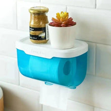 将图片加载到图库查看器，Punch-free Toilet Paper Holder Box Waterproof Storage Toilet Paper Storage Rack Paper Towel Kitchen Bathroom Storage Box Waterproof Toilet Paper Holder Wall Mounted Punch Free Paper Dispenser Transparent Storage Box Bathroom Kitchen Supply
