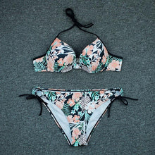 Load image into Gallery viewer, Push Up Bikini Floral Print Swimsuit Swimwear Women Bathing Suit Bikinis Set Brazilian Beach Female Wear Women's Bikini Swimsuits Floral Printed Bathing Suits for Women 2 Piece Bikini
