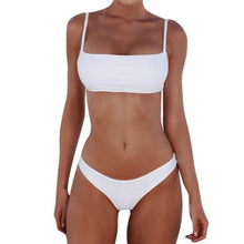 Load image into Gallery viewer, Push Up Bikini Set Swimsuits High Waist Swimwear Women Ribbed Bathing Suits Brazilian Bikinis Swimsuit for Women  Bottom Triangle Bikinis Top Bathing Suit

