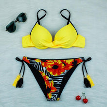 Load image into Gallery viewer, Push Up Bikinis 2022 New Swimwear Women's Bikini Swimsuits Floral Printed Bathing Suits for Women 2 Piece Bikini Women Floral Print Bikini Sets Swimsuit Beach Wear Bathing Suit Female  Two Pieces
