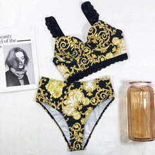 将图片加载到图库查看器，Push Up Bikinis Bikini Set Women High Waisted Bikini Set Athletic Two Piece Swimsuit Sporty Scoop Neck Bathing Suit For Teen Girls With Shorts High Waist Swimwear Women Swimsuit Female Swimming Suit Bathing Suit Print Bikini Set
