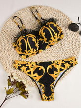 将图片加载到图库查看器，Push Up Bikinis Bikini Set Women High Waisted Bikini Set Athletic Two Piece Swimsuit Sporty Scoop Neck Bathing Suit For Teen Girls With Shorts High Waist Swimwear Women Swimsuit Female Swimming Suit Bathing Suit Print Bikini Set
