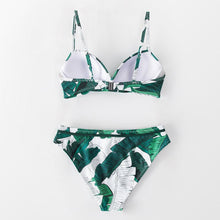 将图片加载到图库查看器，Push Up Floral Bikini Sets Women Two Pieces Swimsuits Women's Bathing Suits Push Up Halter Bandage Bikini Floral Printing Swim Bottoms Two Piece Swimsuits New Girl Beach Bathing Suits Swimwear
