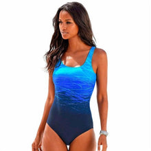 将图片加载到图库查看器，Push Up Swimwear Back One-piece Beach Bathing Suit Colorful Print One Piece Women Swimsuit  Women's Plunge Bathing Suit Strappy Mesh One Piece Swimsuit Tummy Control Swimwear
