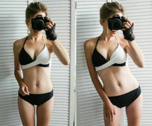 Load image into Gallery viewer, Push Up Women Bikinis Swimwear  Women's Bathing Suits Push Up Halter Bandage Bikini Floral Printing Swim Bottoms Two Piece Swimsuits Women Swimsuits Bathing Suit Halter  Leaf Print Beach Wear Plus Size
