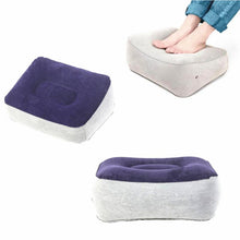 Load image into Gallery viewer, PVC Footrest Pillow Inflatable Portable Foot Rest Plush Pillow Cushion Travel Plane Train Office Home Leg Feet Relaxing Tool Inflatable Foot Rest Pillow for Travel Kids Adults Airplane Travel Pillow Adjustable Height Cushions

