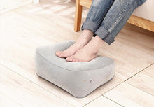 Load image into Gallery viewer, PVC Footrest Pillow Inflatable Portable Foot Rest Plush Pillow Cushion Travel Plane Train Office Home Leg Feet Relaxing Tool Inflatable Foot Rest Pillow for Travel Kids Adults Airplane Travel Pillow Adjustable Height Cushions
