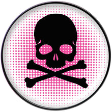 Load image into Gallery viewer, Pink Black Skull Black Barbell Tongue Ring
