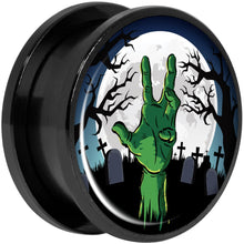 Load image into Gallery viewer, Cemetery Zombie Hand Halloween Black Anodized Plug Set 20mm
