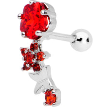 Load image into Gallery viewer, Red Gem Cascade Right Cartilage Earring
