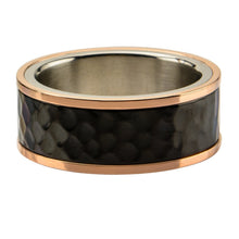 Load image into Gallery viewer, Mens Steel Tri-Tone Hammered Finish Stainless Steel Ring
