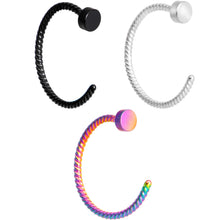 Load image into Gallery viewer, 20G 5/16 Rainbow Pack Set of 3 Twisted Nose Hoop Rings
