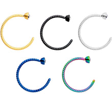 Load image into Gallery viewer, 20G 5/16 Clear Gem Rainbow Pack Set of 5 Twisted Nose Hoop Rings
