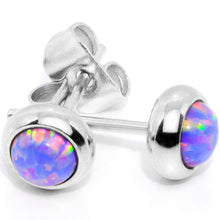 Load image into Gallery viewer, Purple Synthetic Opal 316L Surgical Steel Stud Earrings
