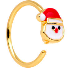 Load image into Gallery viewer, 20G Gold Tone Plated Red White Santa Seamless Circular Ring
