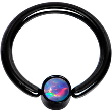Load image into Gallery viewer, 16G 5/16 Purple Faux Opal 3mm Disc Black BCR Captive Ring
