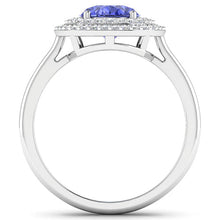 Load image into Gallery viewer, 2.02 Carat Genuine Tanzanite and White Diamond 14K White Gold Ring
