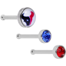 Load image into Gallery viewer, 20G Licensed NFL Houston Texans Logo Nose Bone 3 Pack Set
