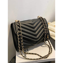 Load image into Gallery viewer, Quilted Pattern Flap Chain Square Bag
