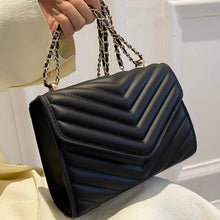 Load image into Gallery viewer, Quilted Pattern Flap Chain Square Bag
