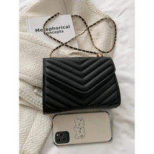 Load image into Gallery viewer, Quilted Pattern Flap Chain Square Bag
