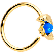 将图片加载到图库查看器，20G Blue Gem Gold Tone Anodized Dolphin Seamless Circular Ring
