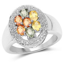 将图片加载到图库查看器，1.54 Carat Genuine Multi Sapphire .925 Sterling Silver Ring
