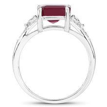 将图片加载到图库查看器，4.49 Carat Glass Filled Ruby and White Topaz .925 Sterling Silver Ring
