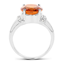 Load image into Gallery viewer, 3.94 Carat Genuine Madeira Citrine &amp; White Topaz .925 Sterling Silver Ring
