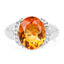 Load image into Gallery viewer, 3.94 Carat Genuine Madeira Citrine &amp; White Topaz .925 Sterling Silver Ring
