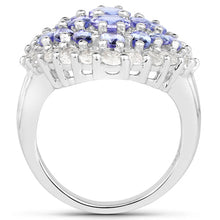 Load image into Gallery viewer, 4.72 Carat Genuine Tanzanite and White Topaz .925 Sterling Silver Ring
