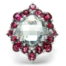 Load image into Gallery viewer, 8.61 Carat Genuine Green Amethyst &amp; Rhodolite .925 Sterling Silver Ring
