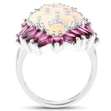 Load image into Gallery viewer, 8.37 Carat Genuine Opal &amp; Rhodolite .925 Sterling Silver Ring
