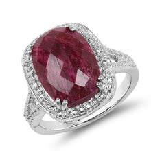将图片加载到图库查看器，7.60 Carat Dyed Ruby .925 Sterling Silver Ring
