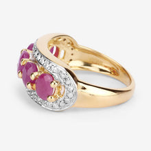 Load image into Gallery viewer, 1.74 Carat Genuine Ruby and White Diamond .925 Sterling Silver Ring
