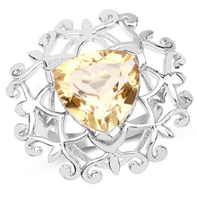 将图片加载到图库查看器，5.71 Carat Genuine Citrine .925 Sterling Silver Ring
